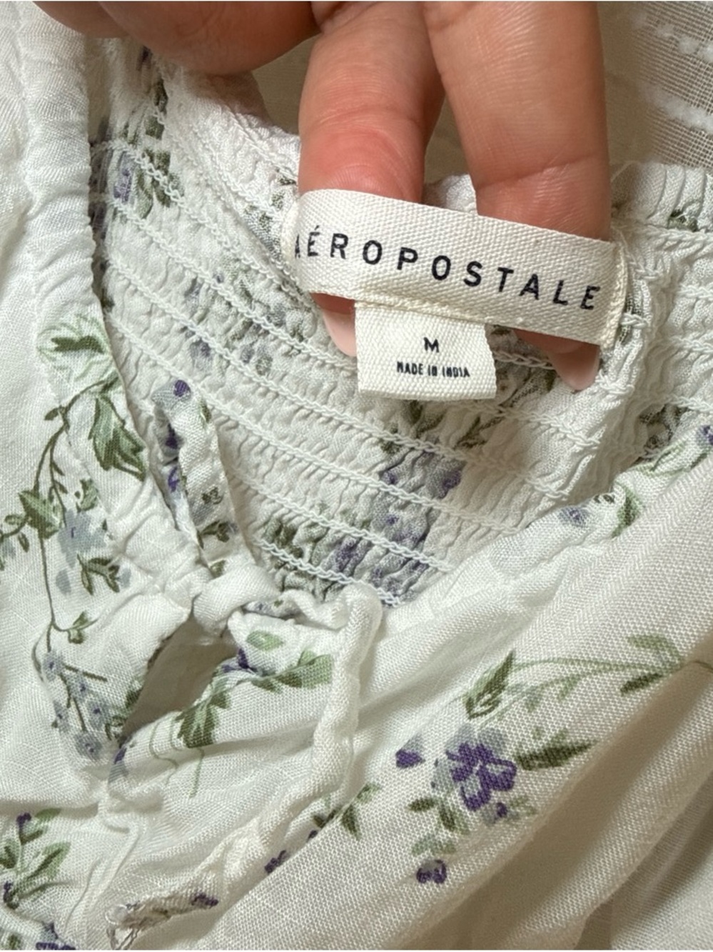 Aeropostale White Floral Babydoll Mini Dress Coquette Cottagecore Fairycore - Picture 3 of 3
